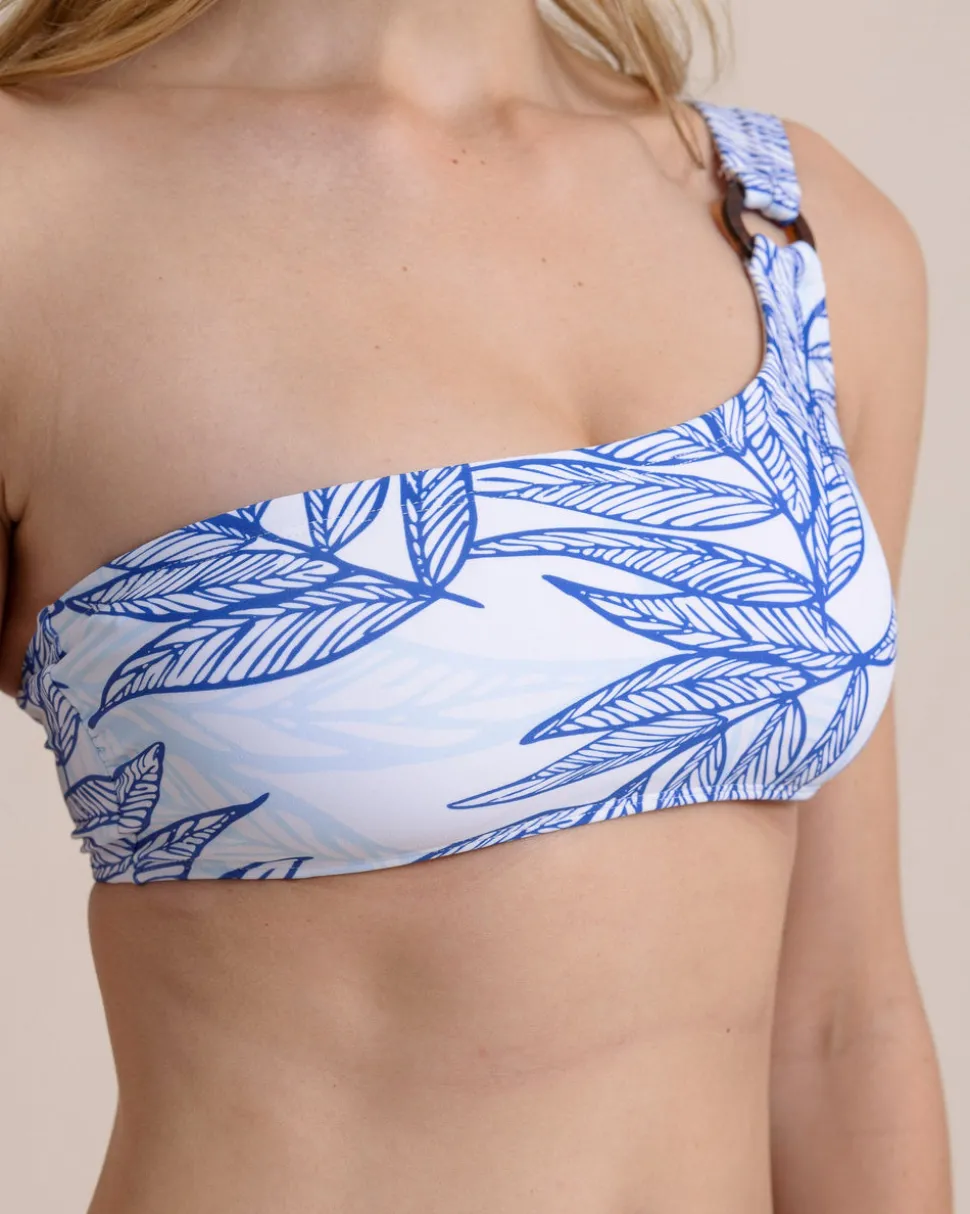 Blue Palms One-Shoulder Bikini Top