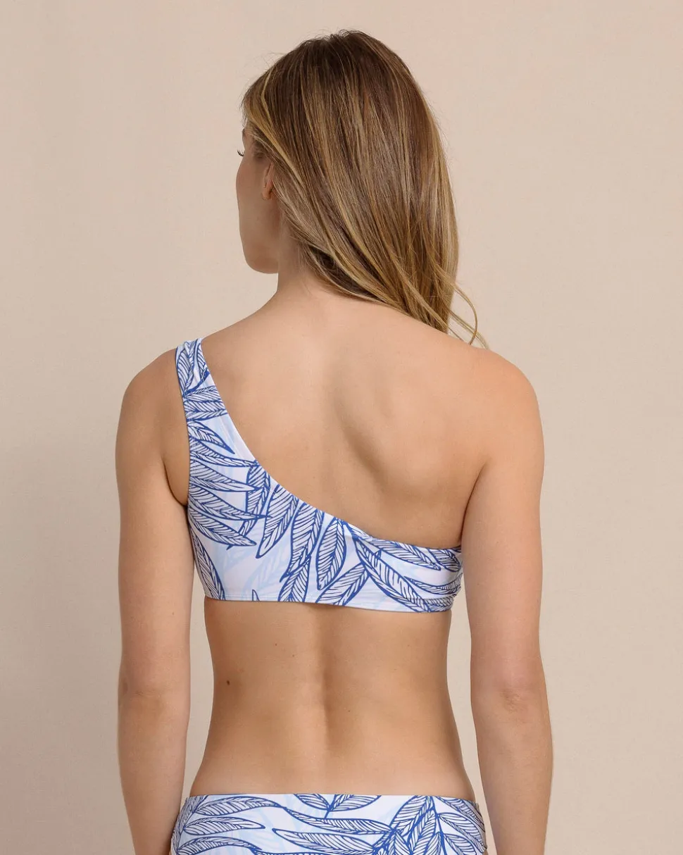 Blue Palms One-Shoulder Bikini Top