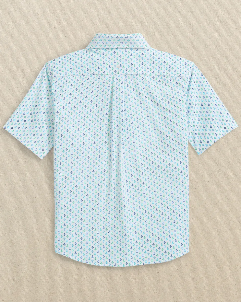 Boys Intercoastal Anchors Away Short Sleeve Sport Shirt