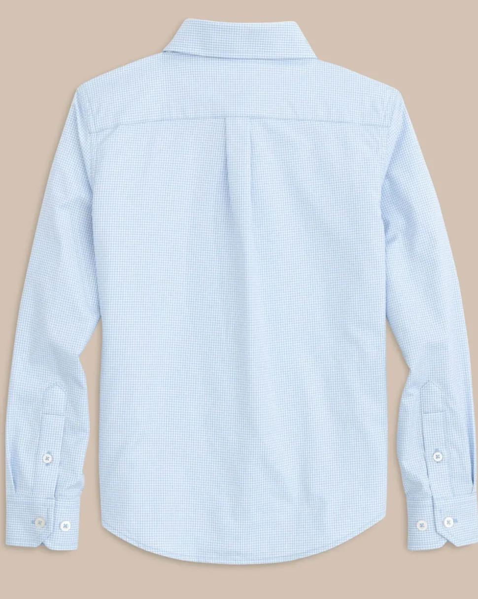 Boys Intercoastal Mini Gingham Button Down Shirt