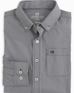 Boys Intercoastal Mini Gingham Button Down Shirt