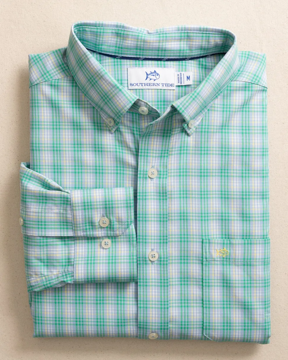 Burkes Beach Plaid Intercoastal Long Sleeve Sport Shirt