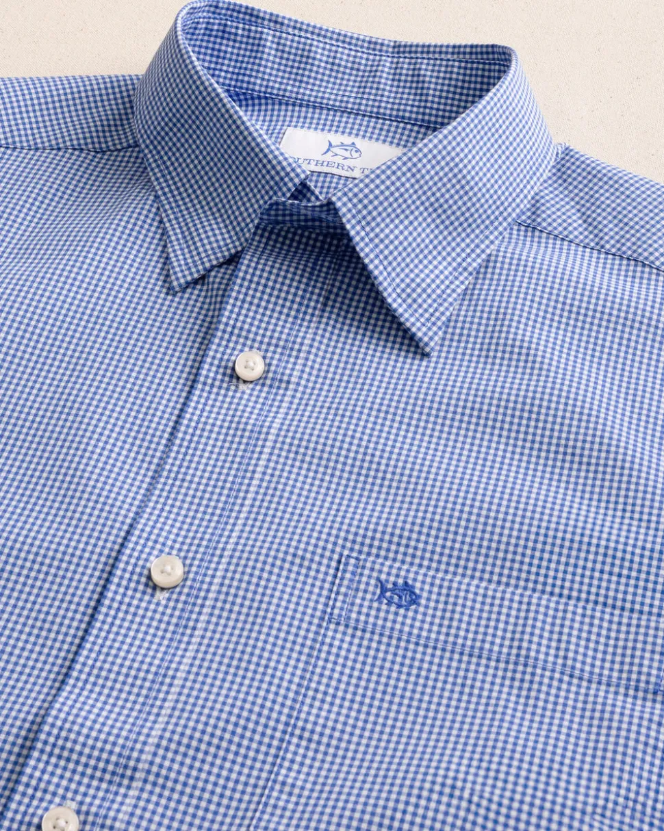Charleston Parkwood Micro-Gingham Long Sleeve Sport Shirt