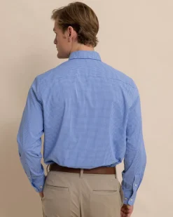 Charleston Parkwood Micro-Gingham Long Sleeve Sport Shirt