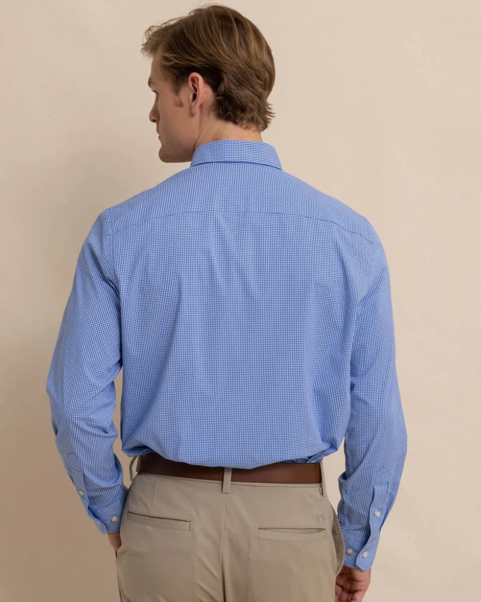 Charleston Parkwood Micro-Gingham Long Sleeve Sport Shirt