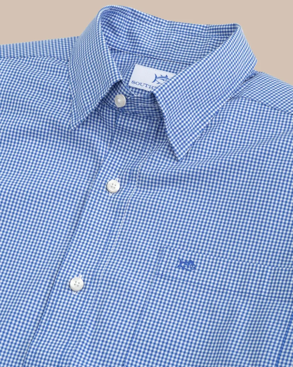Charleston Parkwood Micro-Gingham Long Sleeve Sport Shirt