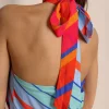 Fallon Calypso Cay Stripe Halter Top