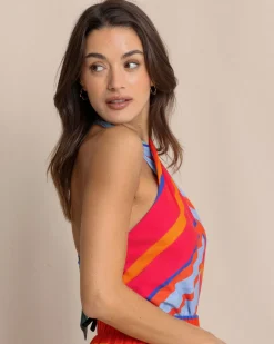 Fallon Calypso Cay Stripe Halter Top