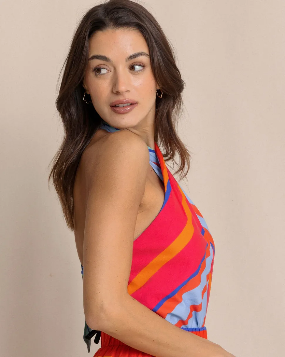 Fallon Calypso Cay Stripe Halter Top