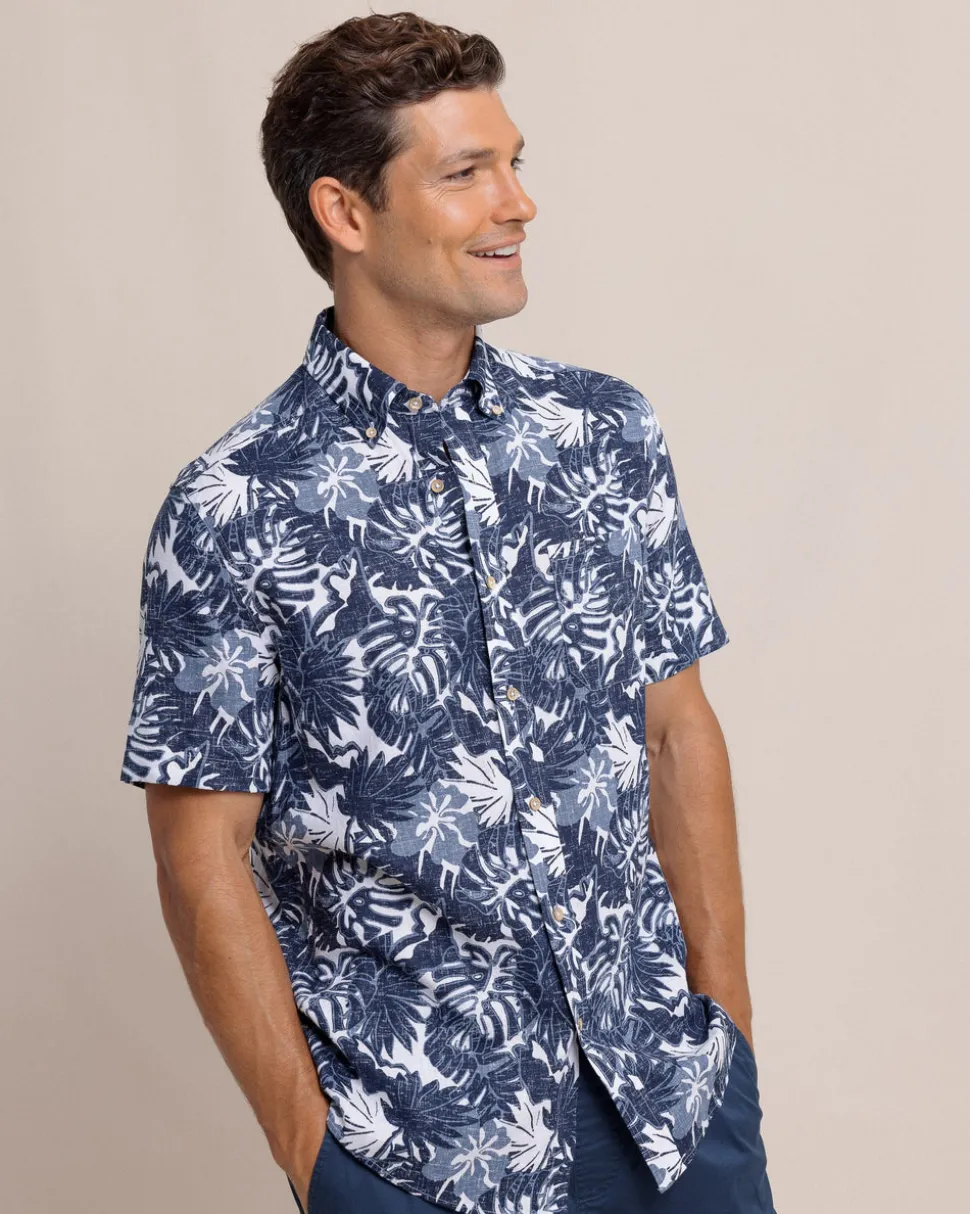 Grand Palms Linen Rayon Short Sleeve Sport Shirt