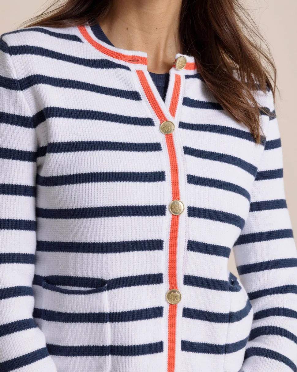 Marlene Striped Button Front Cardigan