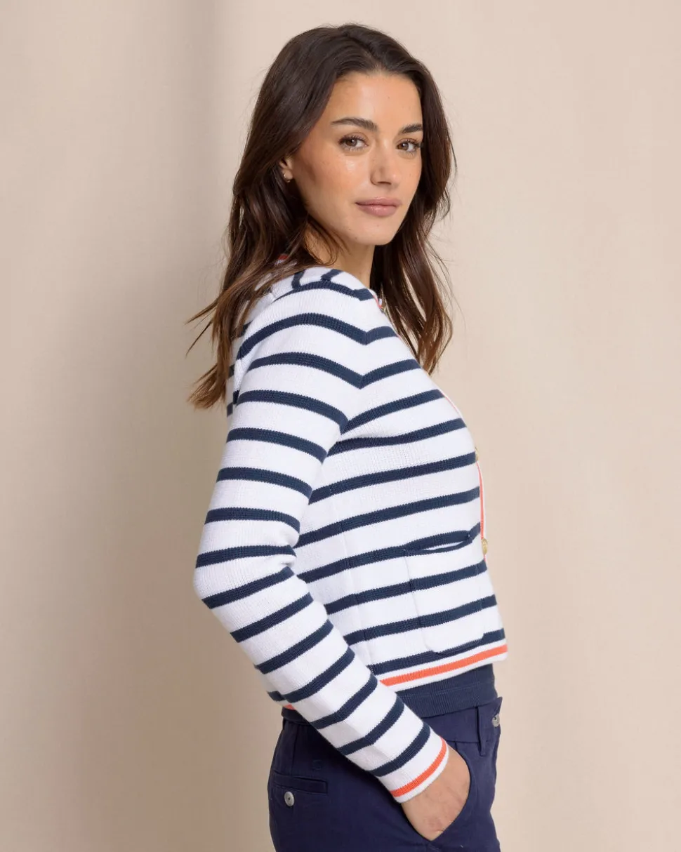 Marlene Striped Button Front Cardigan