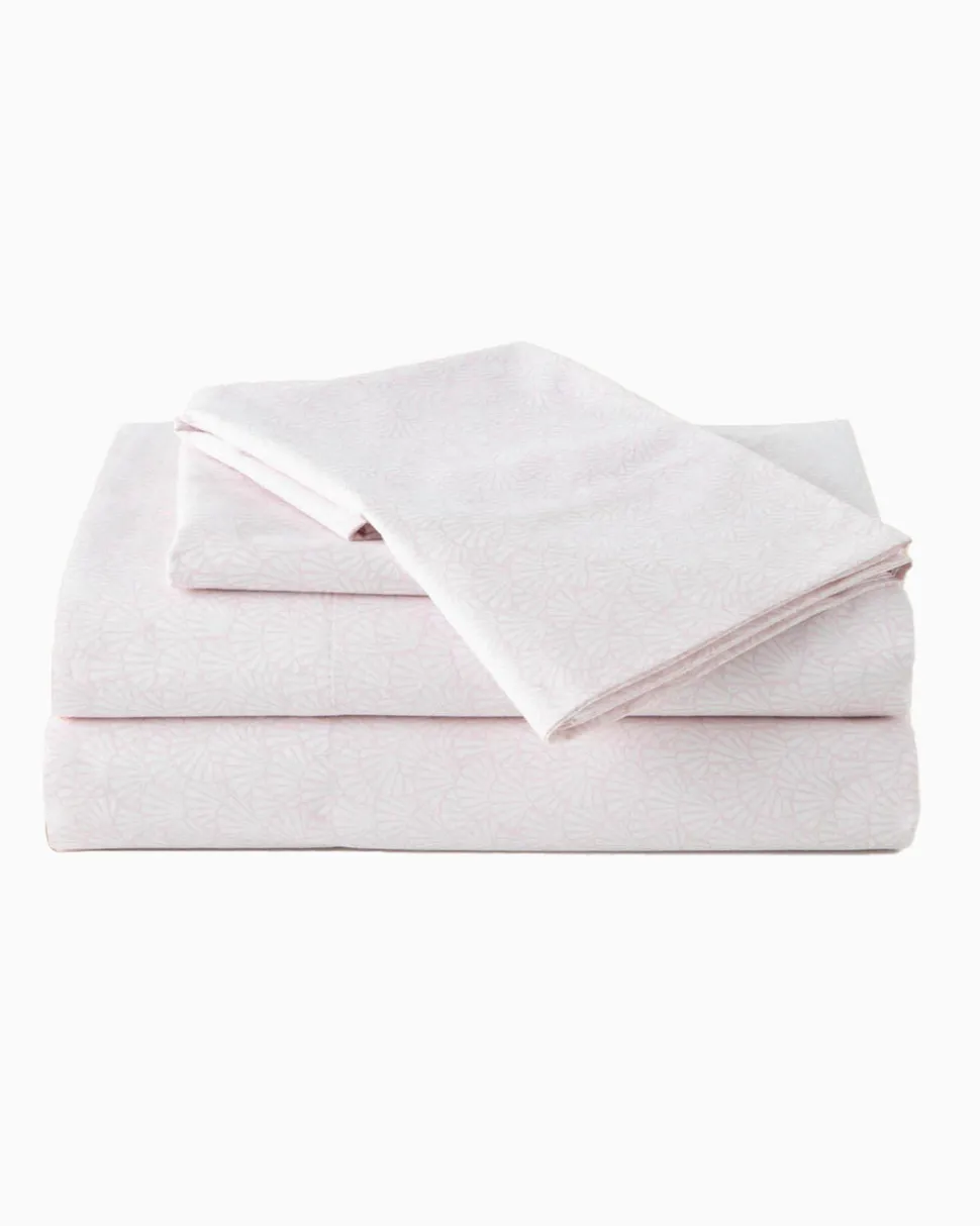 Southern Tide Calico Scallop Pink Sheet Set