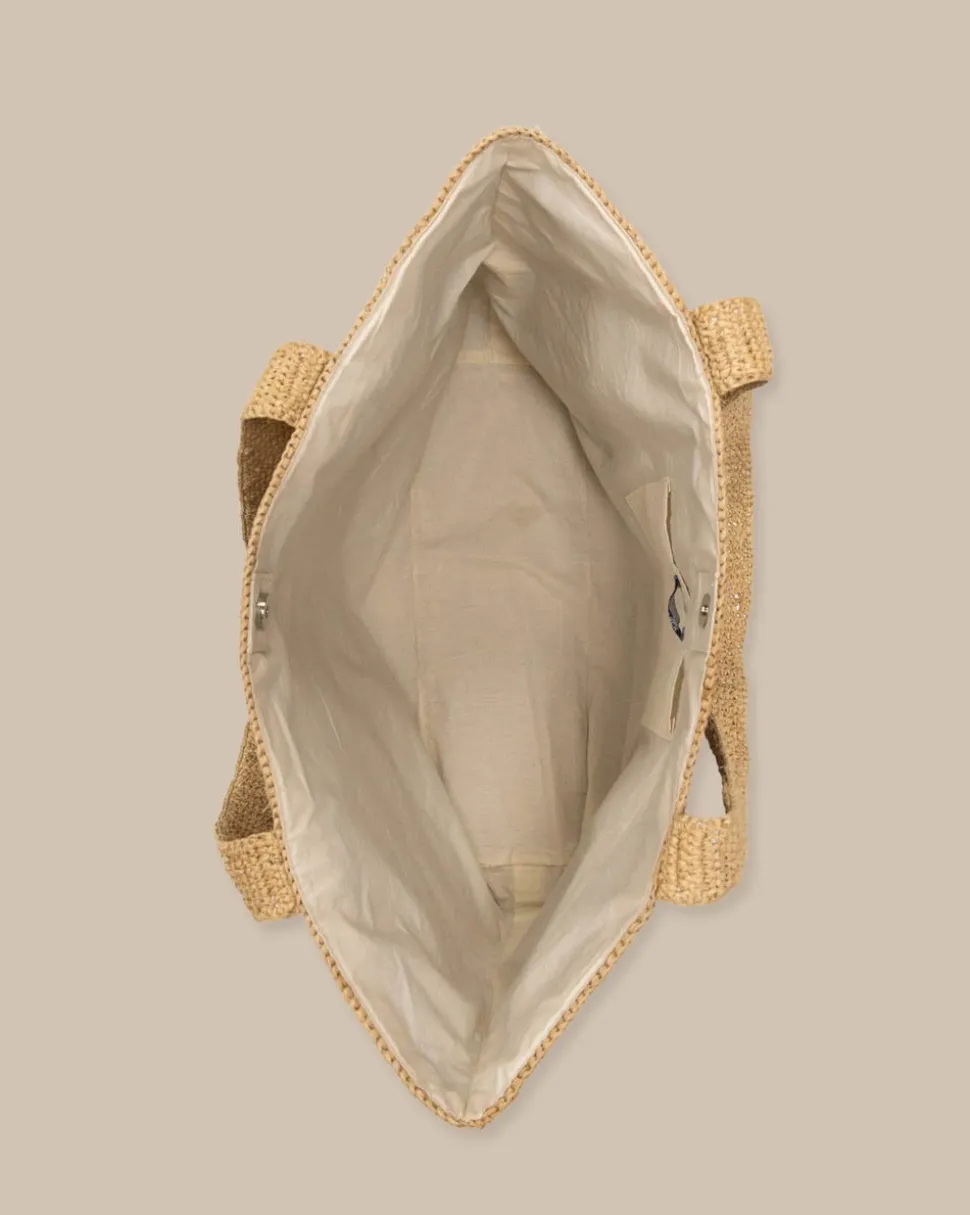 Striped Straw Hat Carrier Beach Tote