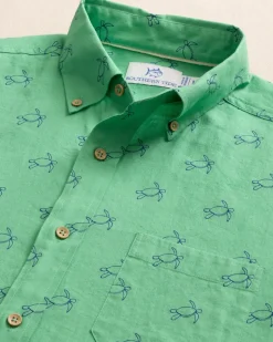 Turtle Cove Linen Rayon Short Sleeve Sport Shirt