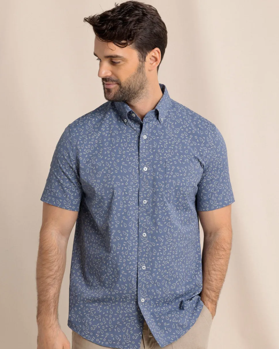 Whiskey Hour Intercoastal Short Sleeve Sport Shirt
