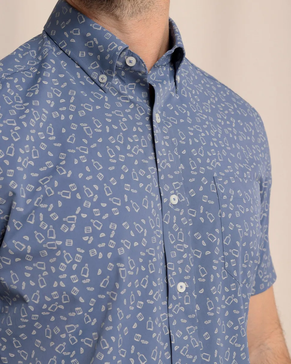 Whiskey Hour Intercoastal Short Sleeve Sport Shirt