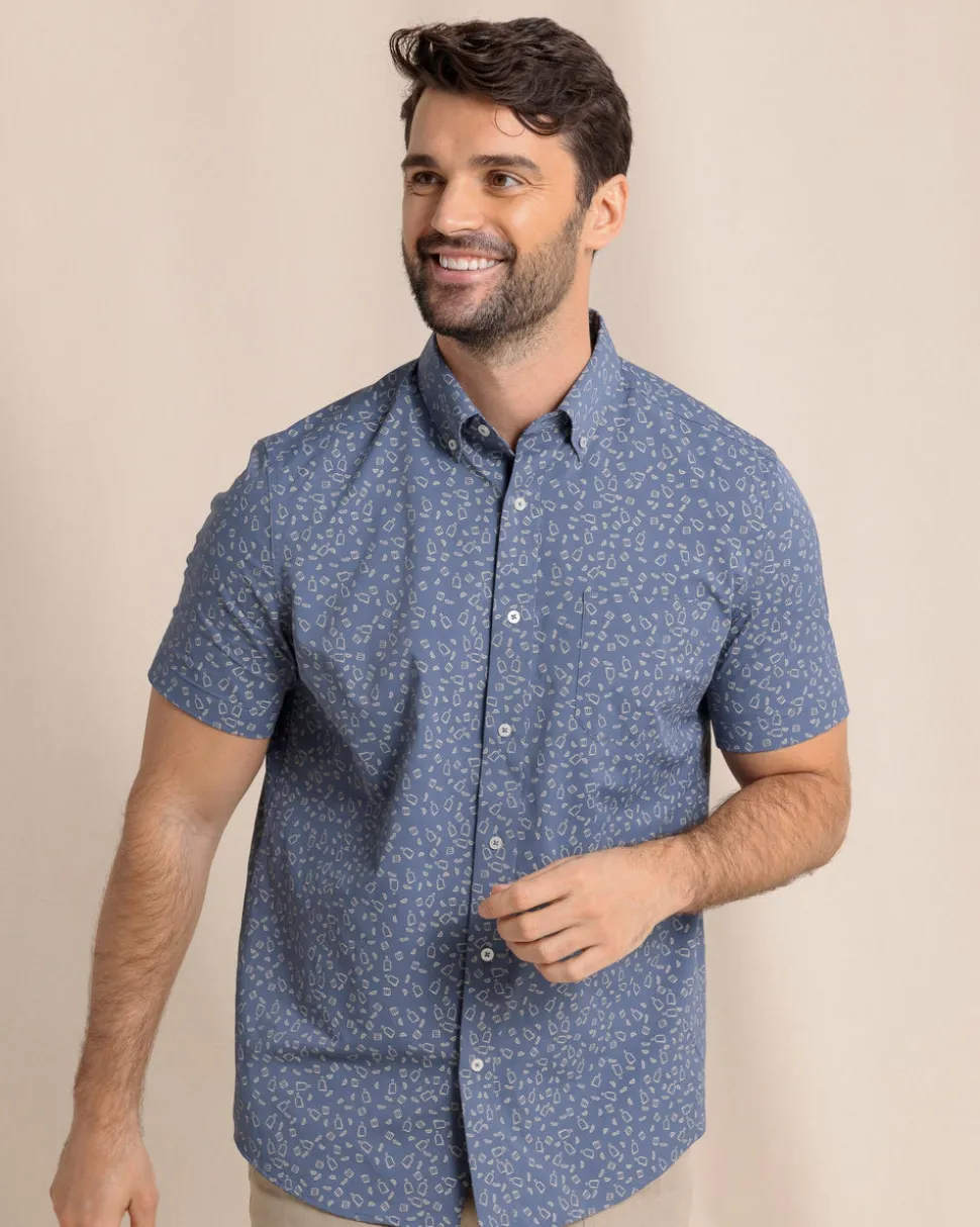 Whiskey Hour Intercoastal Short Sleeve Sport Shirt